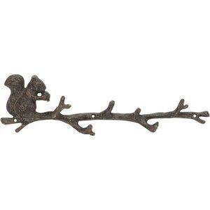 Cast Iron Rustic Coat Hook Hanger Vintage Squirrel Decorative Wall